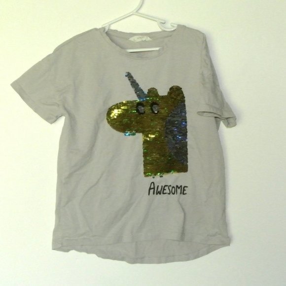 Mango Kids Unicorn Sequin Flip‎ Awesome T-Shirt - Picture 4 of 5